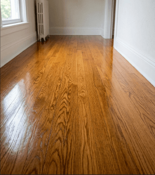 Beautifully refinished oak floors with natural finish